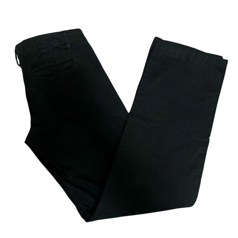 Aeropostale Women's Classic Twill Pants 8 Long Black Cotton Stretch Blend Office